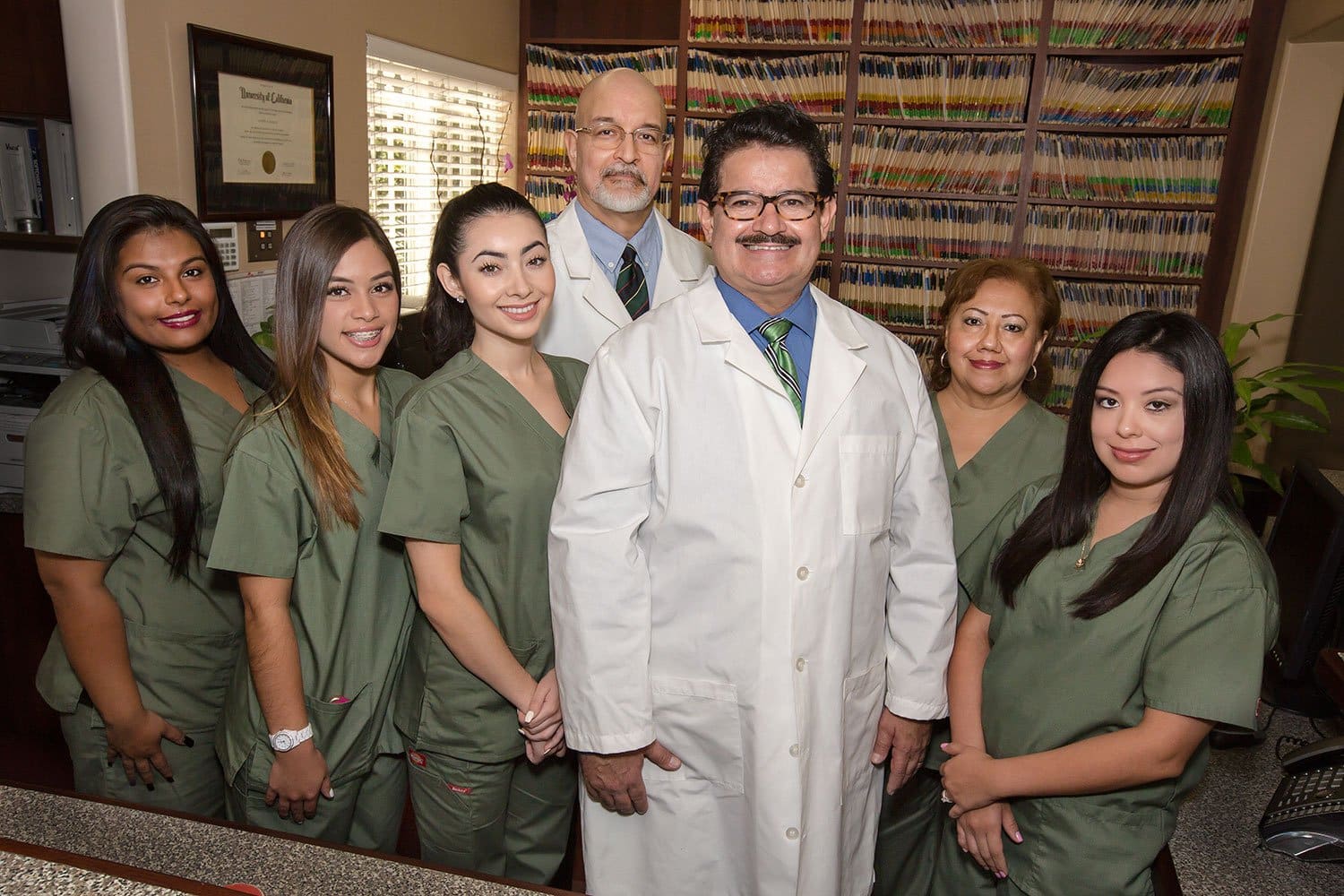 Dr. Burquez and the Burquez DDS team at the Whittier office
